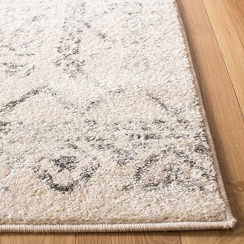 Miniatura 3 de SAFAVIEH colección Tulum - Alfombra de pasillo, 2 pies x 7 pies, marfil y gris, diseño marroquí, bohemio y desgastado, no desprende pelusa, fácil