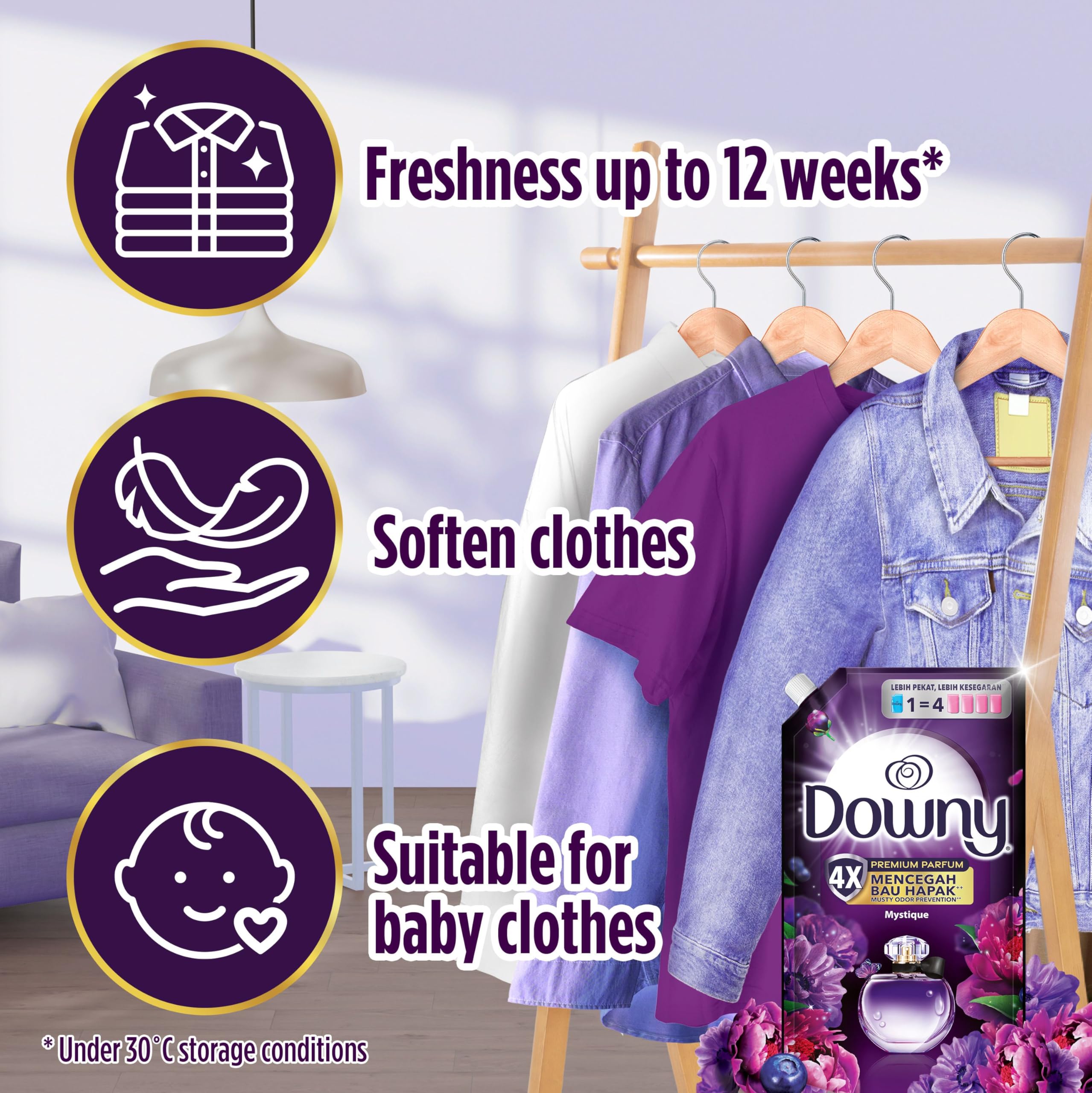 Amazon | Downy アジアンダウニー ミスティーク 詰め替え 液体 バニラ