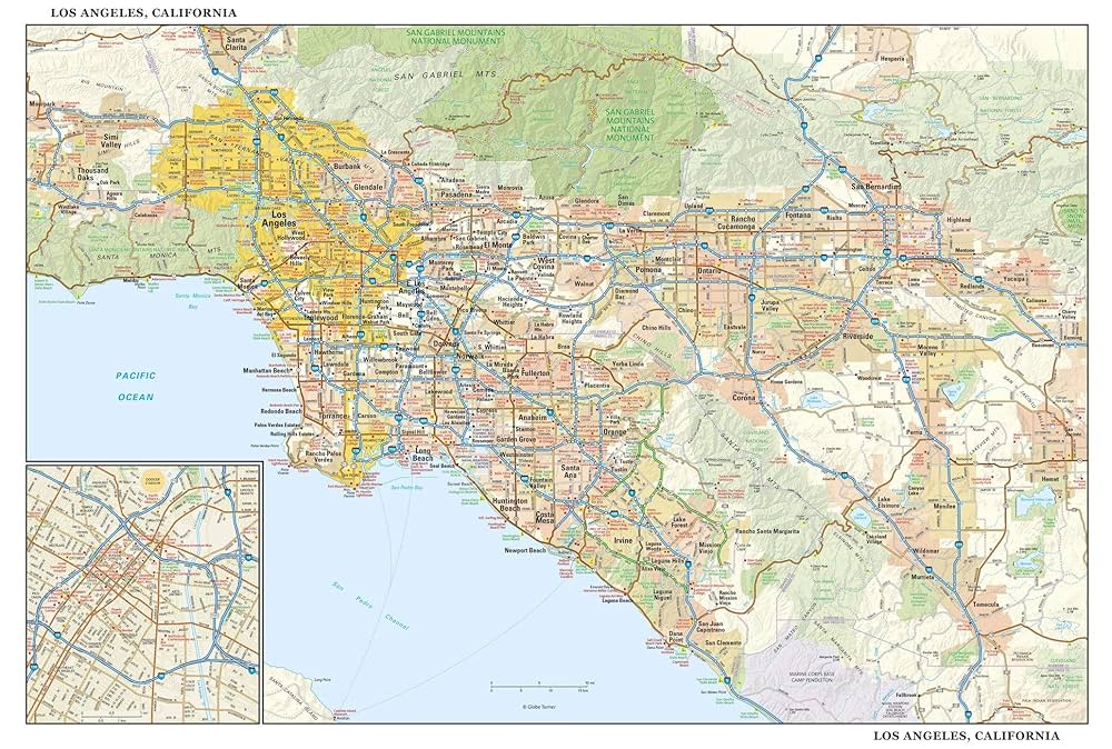 【米国購入品】カリフォルニア州近郊のトレイルマップ 登山地図 Amazon | グローブターナー カリフォルニア州ロサンゼルス