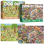 Antelope 2 in 1 1000 Piece Puzzle Bundle - Dog Park & Drive In Movie
