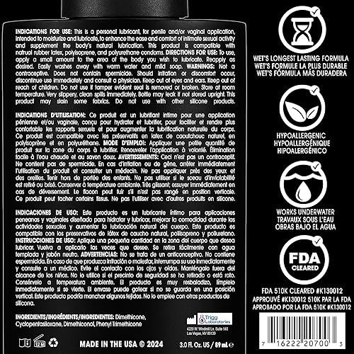 Vista 2 de Lubricante de silicona premium de platino, húmedo 3,1 onzas líquidas/93 ml, Paquete de 2, 1