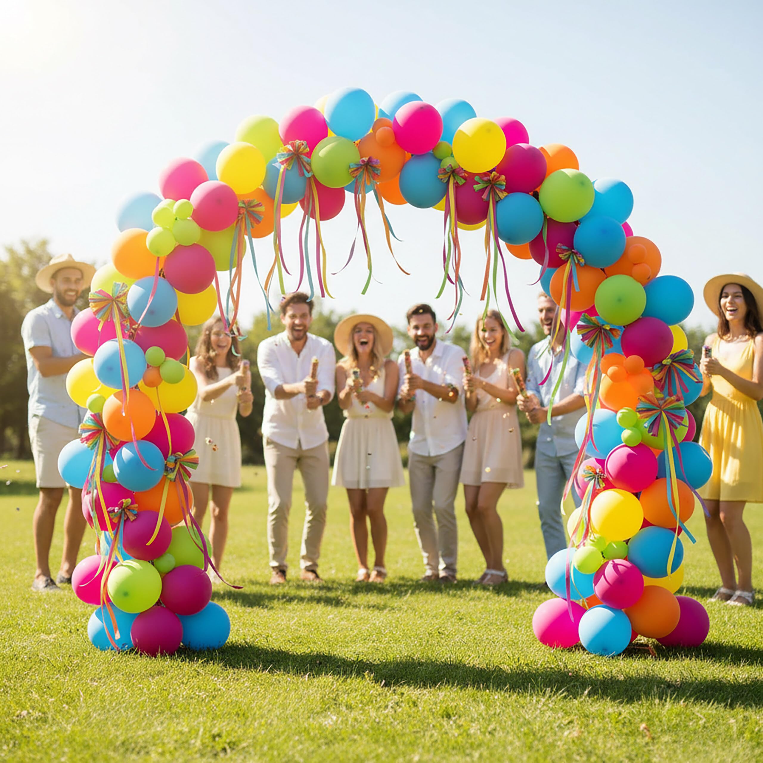 Arco de Globos Relaxdays, Metal, Bodas, cumpleaños, compromisos, 230x230 cm, Flores y Globos, Arco Redondo, Dorado