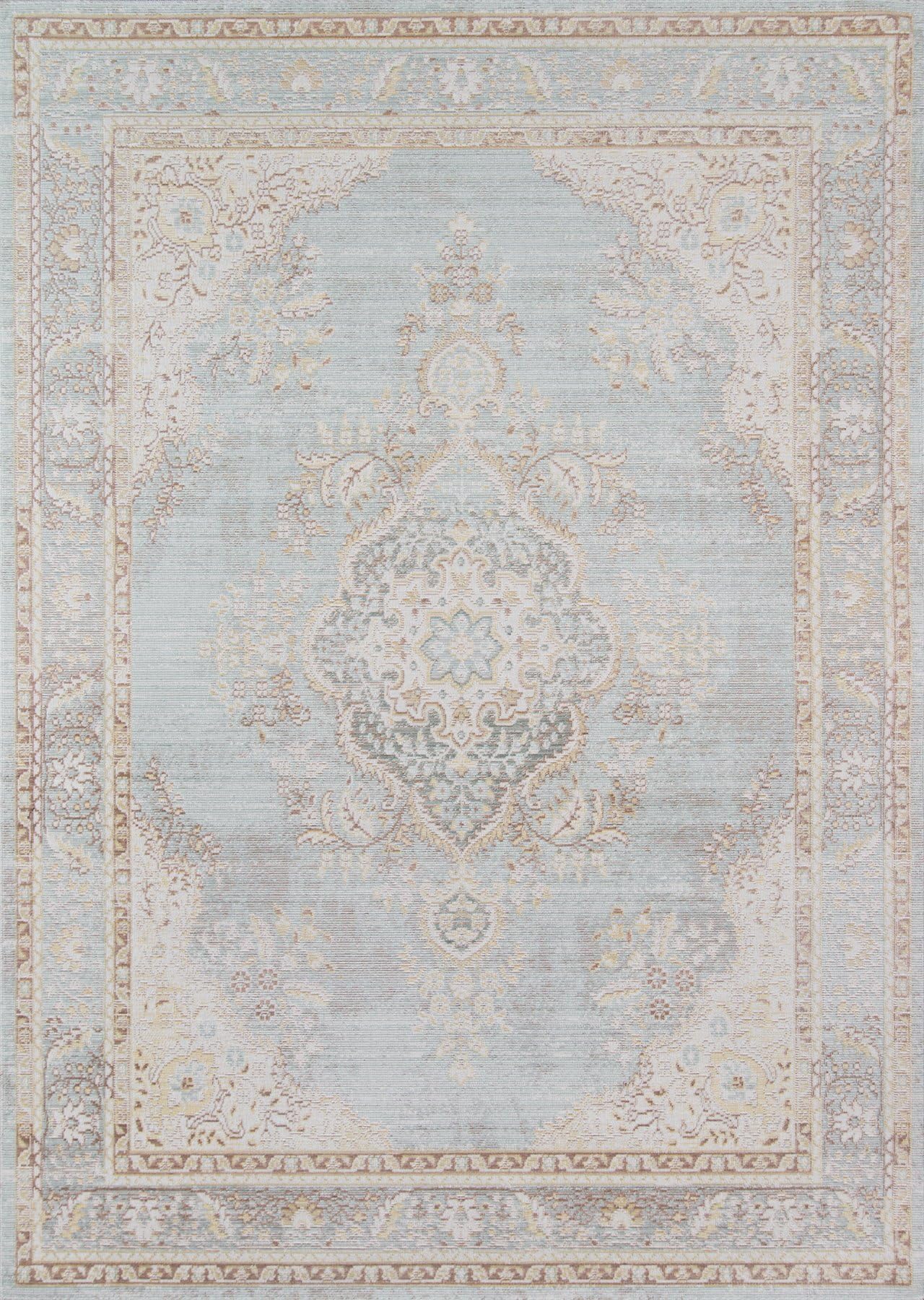 Momeni Rugs Isabella Traditional Medallion Flat Weave Area Rug, 7'10" X 10'6", Blue