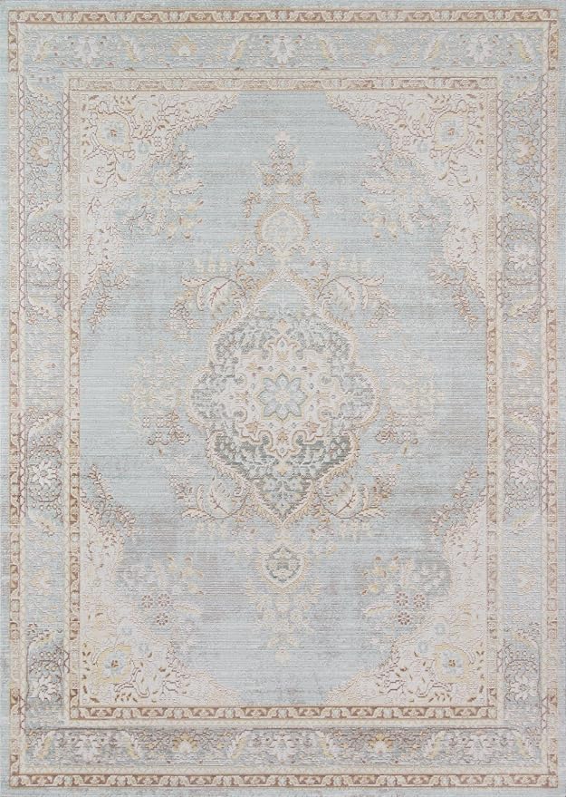 Momeni Rugs Isabella Traditional Medallion Flat Weave Area Rug, 7'10" X 10'6", Blue