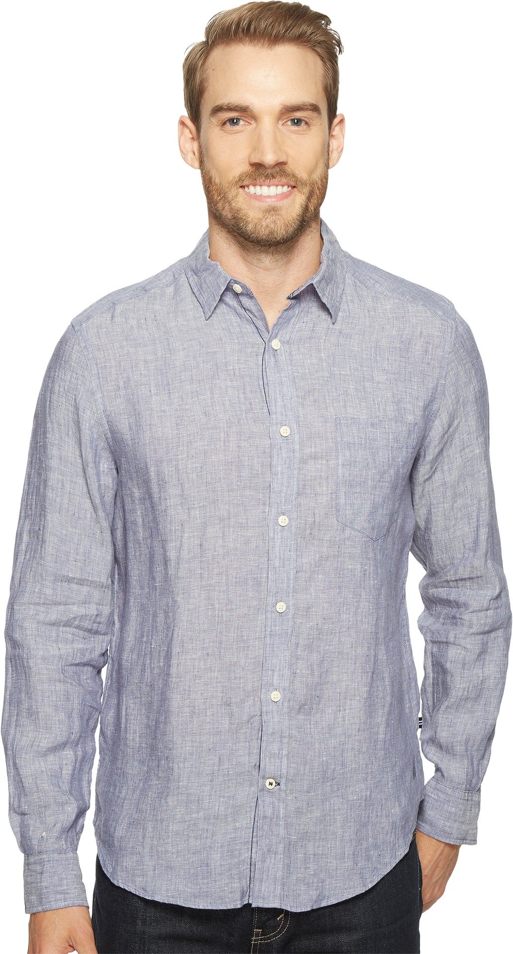 Nautica Linen Solid Slim Fit Camisa Casual para Hombre