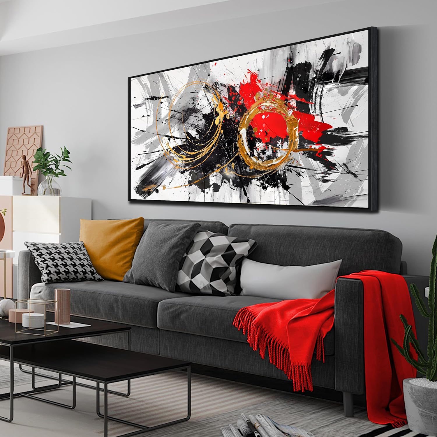 CIRABKY Abstract Canvas WallArt for Living Room Large