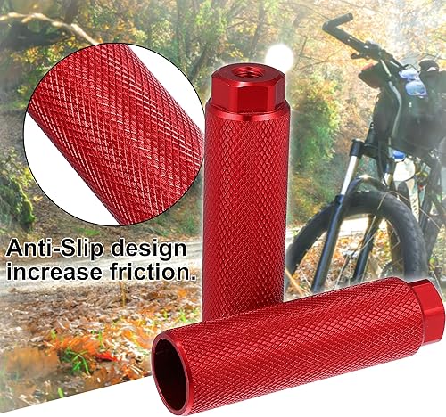 Miniatura 4 de X AUTOHAUX 2 pares 3.937x1.102 in universal aleación de aluminio eje trasero pie clavijas reposapiés para BMX MTB bicicleta ajuste 38 pulgadas