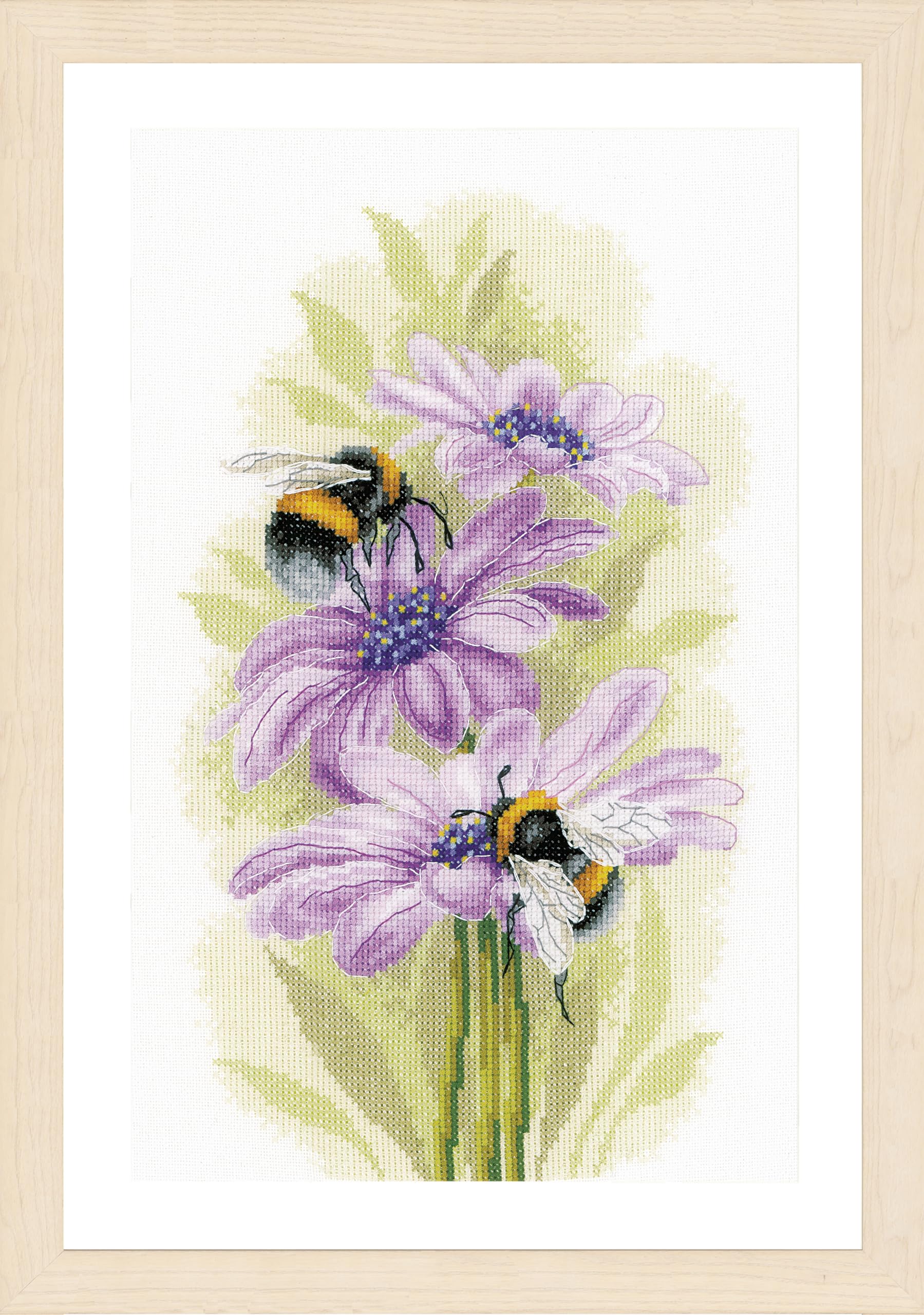 Unbekannt Lanarte Cross Stitch Embroidery Kits Counted Cross Stitch Pictures Set Dancing Bees Wall Decoration Handmade Set for Adults 22 x 33 cm DIY Decoration Craft Set Craftsman Creative Gift Set