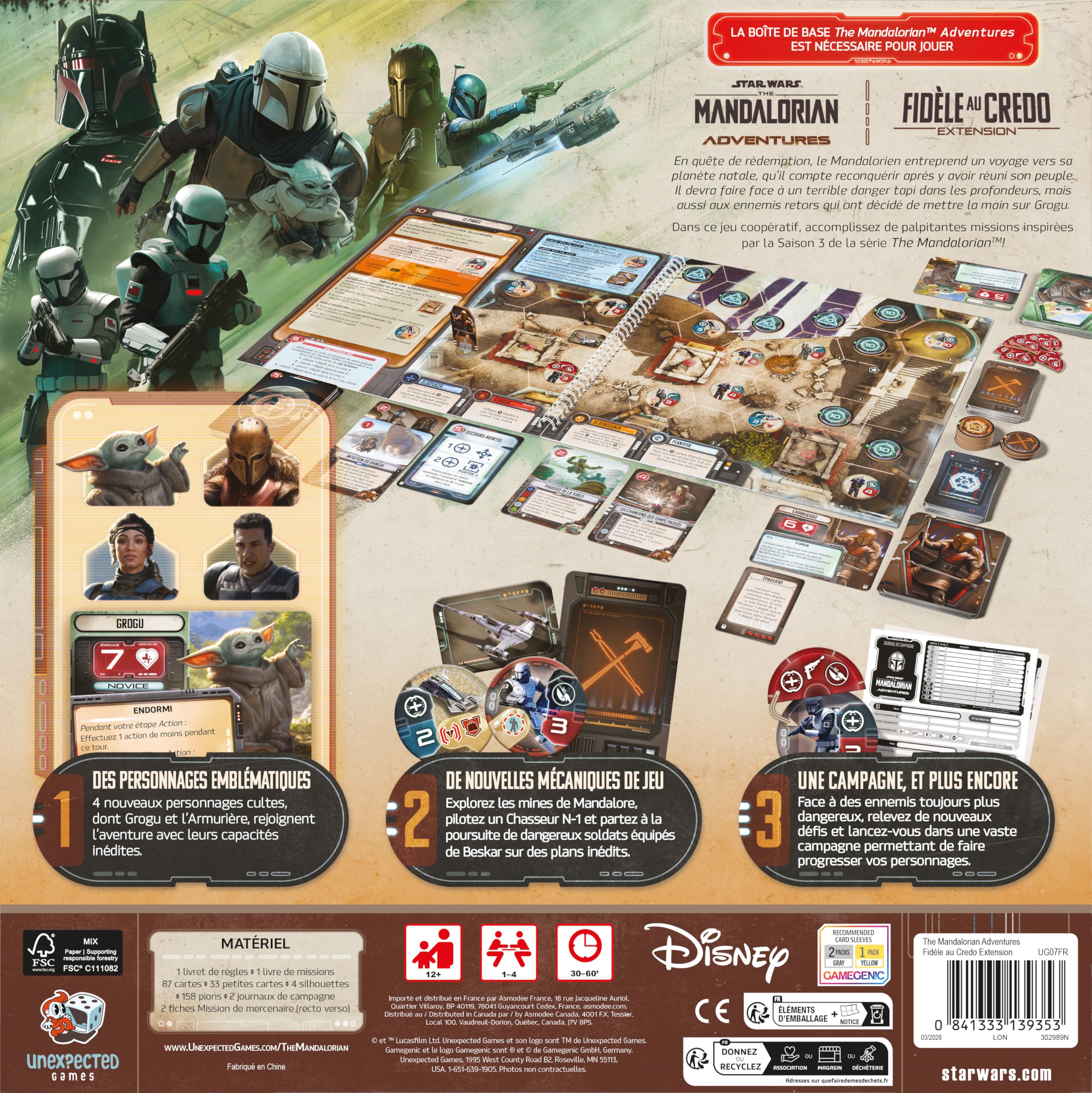 Asmodee - The Mandalorian Adventures Wierny Credo - Rozszerzenie Star Wars™ Cooperative Game - od 12 lat - 1 do 4 graczy - 30-60 min - wersja francuska