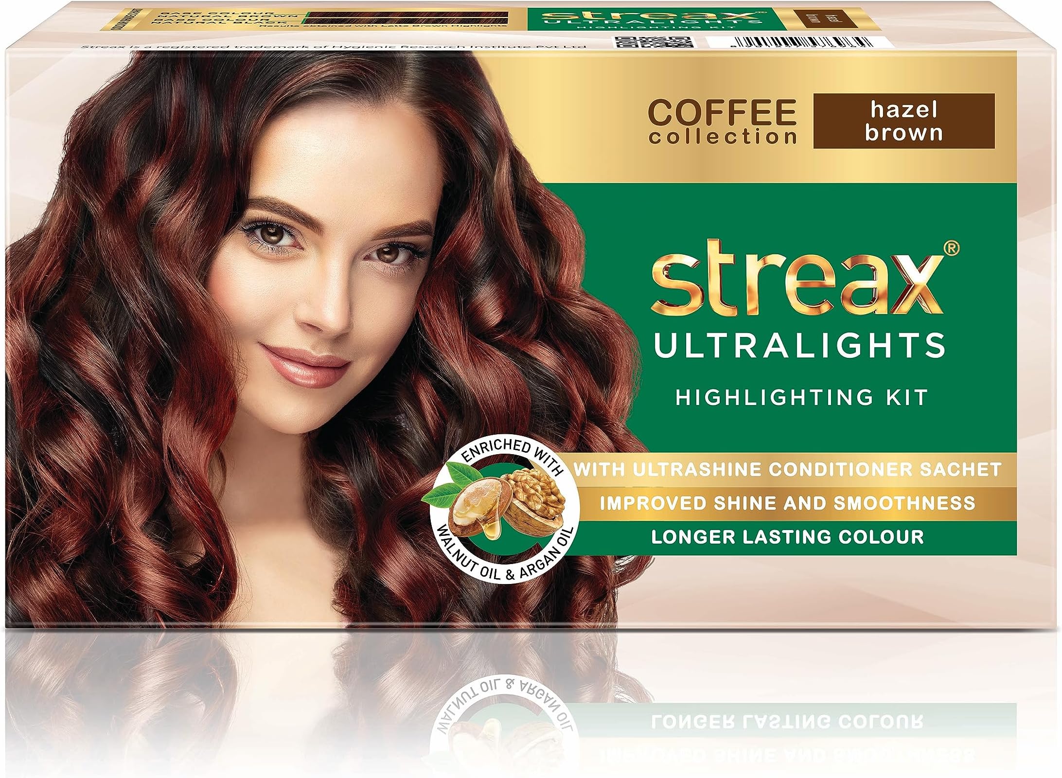 Streax Ultralights Highlighting Kit For Unisex Contains Walnut & Argan Oil, Shine On Conditioner, Longer Lasting Highlights, Coffee Collection - Hazel Brown, 120ml