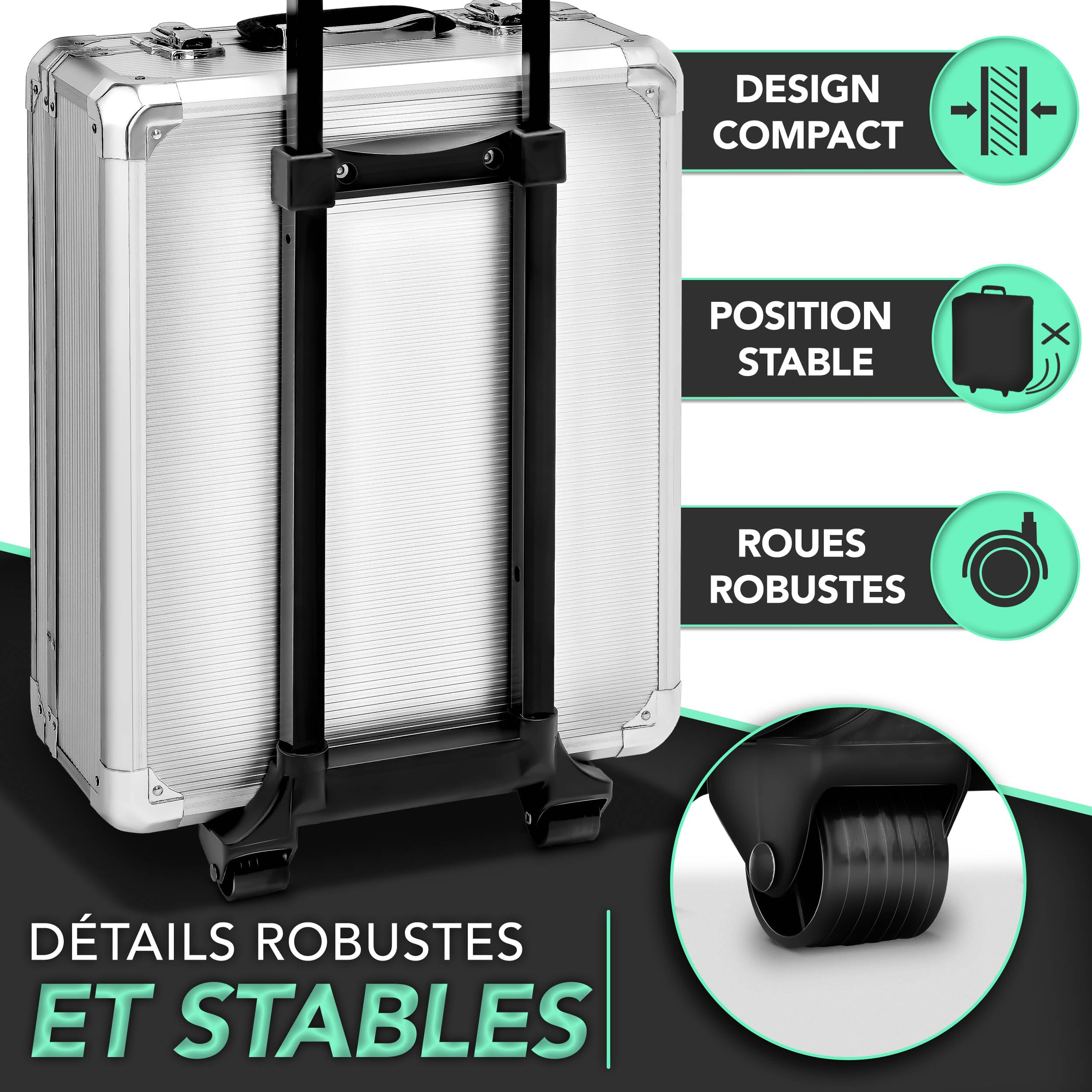 TRESKO Boite à Outils 1400 pièces en Chrome Vanadium | avec mallette en aluminium et poignée télescopique (Argent)