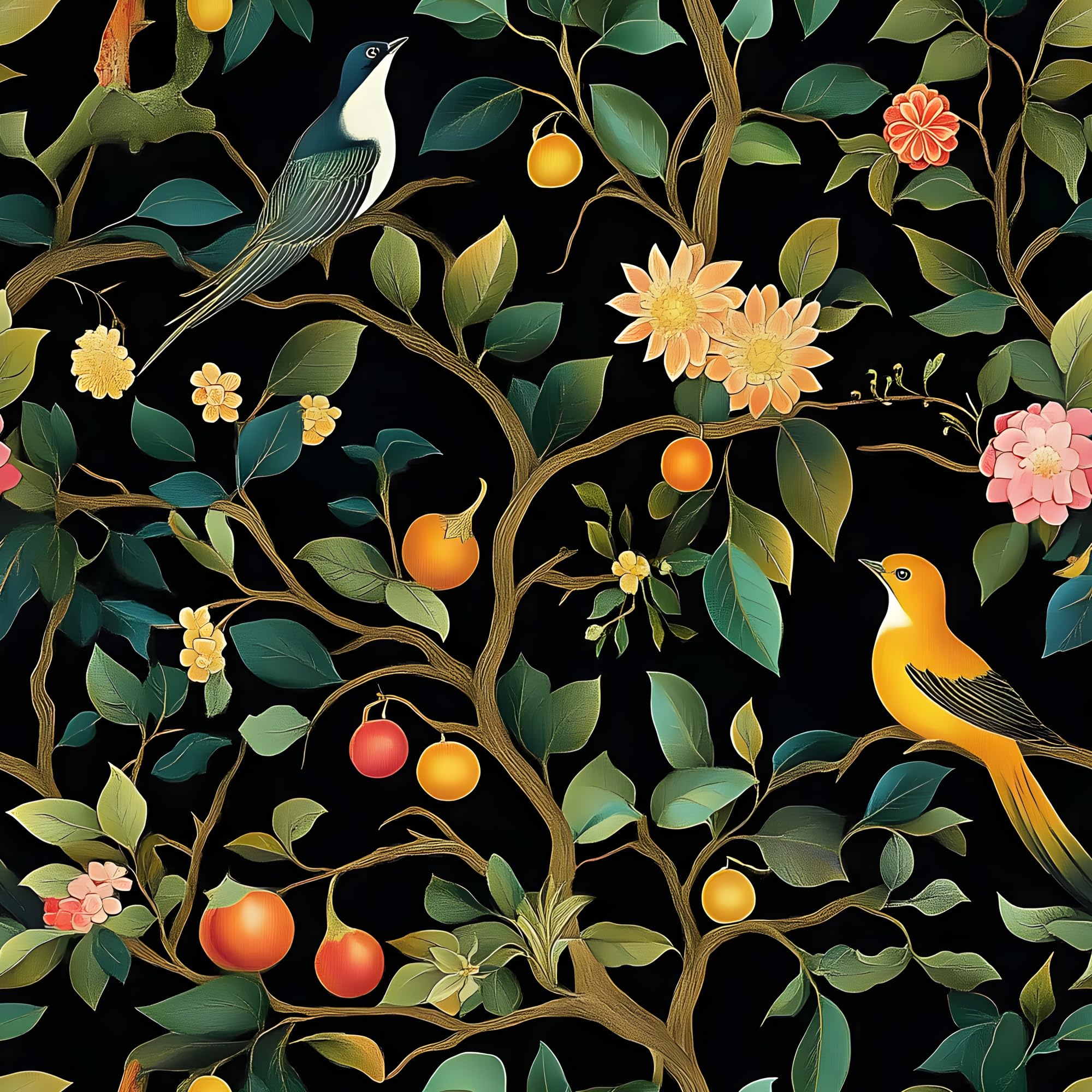 Papier peint oiseau pour relooker les armoires de cuisine et la chambre à coucher