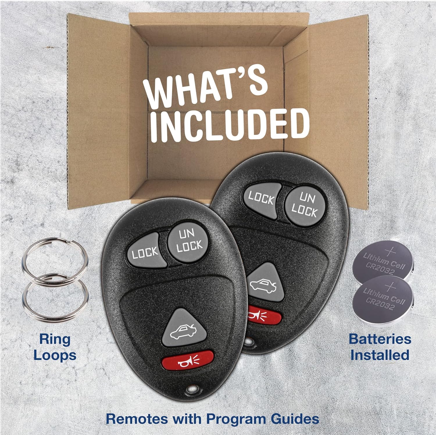 2X KeylessOption Key Fob for 2001 2002 2003 2004 2005 2006 2007 Buick Century Rendezvous Regal Oldsmobile Intrigue Pontiac Aztek Grand Prix Remote, 4-Button L2C0007T, Programming Guide Included