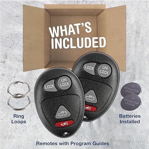 Miniatura 2 de 2 llaveros KeylessOption para Buick Century Rendezvous Regal Oldsmobile Intrigue Pontiac Aztek Grand Prix Remote, 4 botones L2C0007T, guía