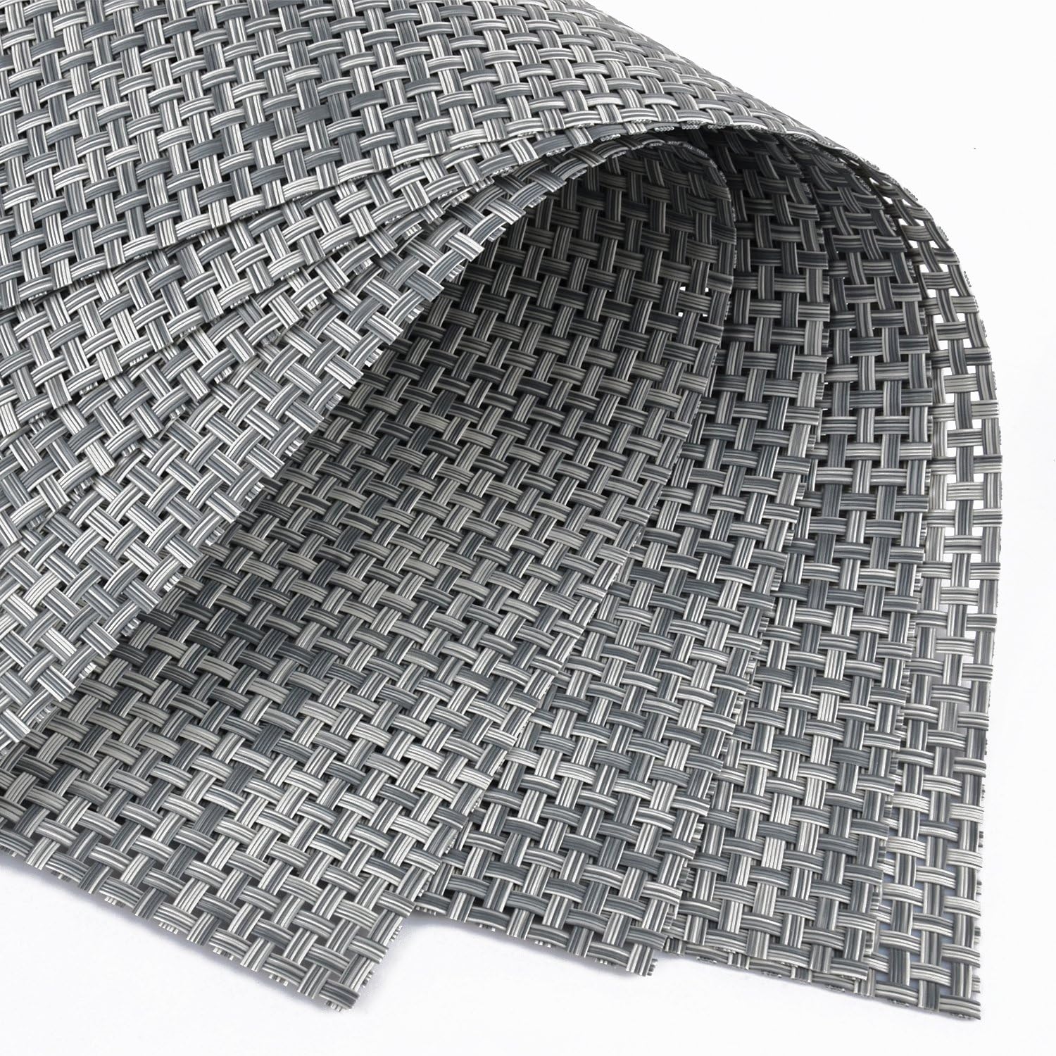 Place mats For Dining Table/Kitchen/ Outdoor / Home/Hotel, Insulation Dining Room Placemats Easy to clean Heat Resistant Washable Stain-resistant Insulation Non-slip Weave Placemats, Simple Style and elegant Placemats Table Mats place mats (4, Grey)