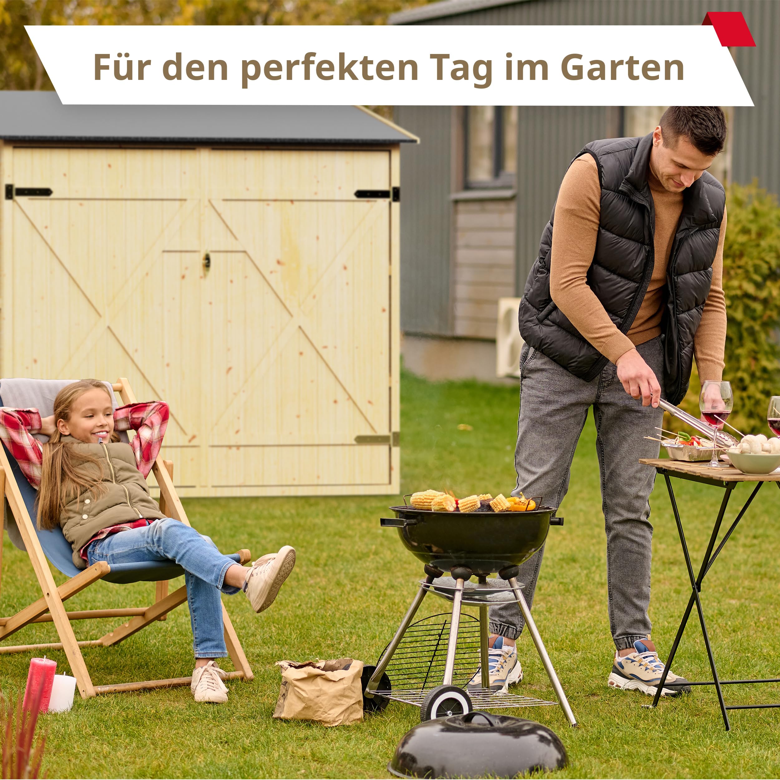 Schroth Home PALgarden Gerätehaus – geräumiger Geräteschuppen – Werkzeugschuppen aus Holz – 150 x 70 x 166cm (PALgarden)