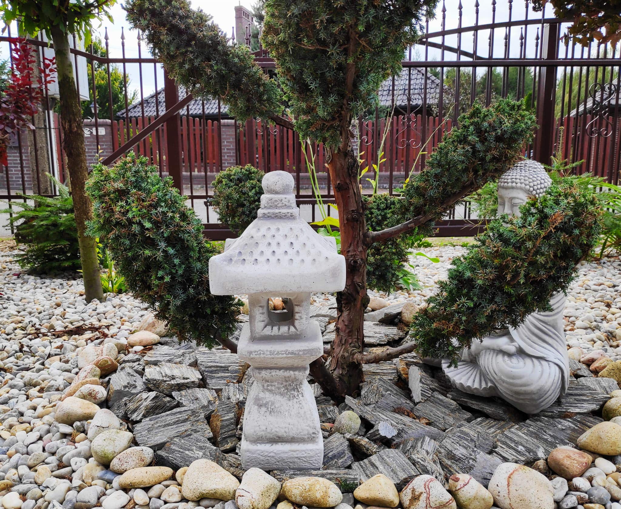 Decoración de Adornos de jardín - Pagoda/Linterna de Estilo japonés de Piedra TACHI-Gata-Oki