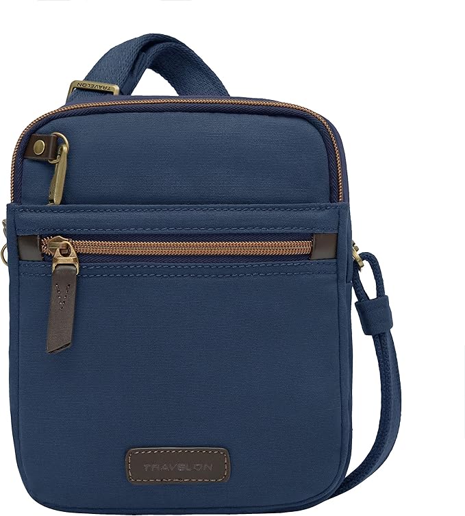 Travelon AntiTheft Courier Small N/s Slim Travel Bag Navy Amazon