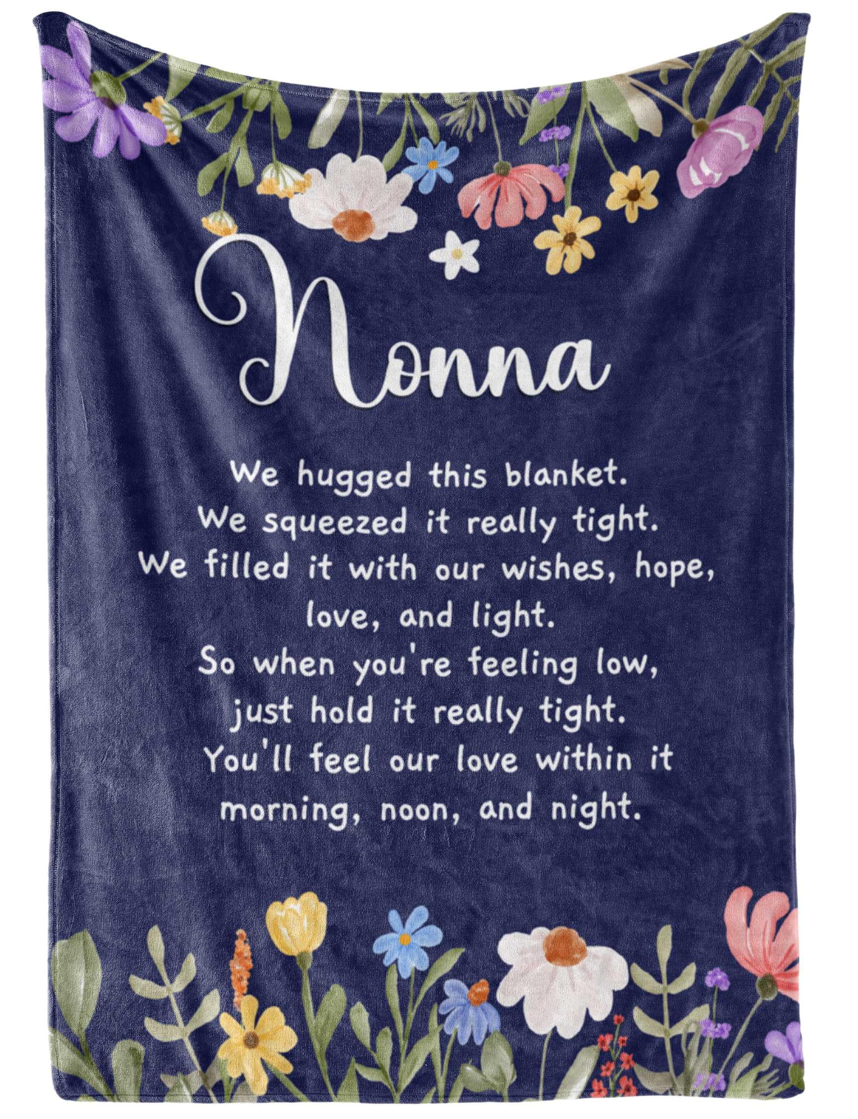 InnoBeta Nonna Throw Blanket - Nonna Gifts - Flannel Blankets Gift for Nonna on Christmas, Birthday, Thanksgiving - 50" x 65" - (Blue)