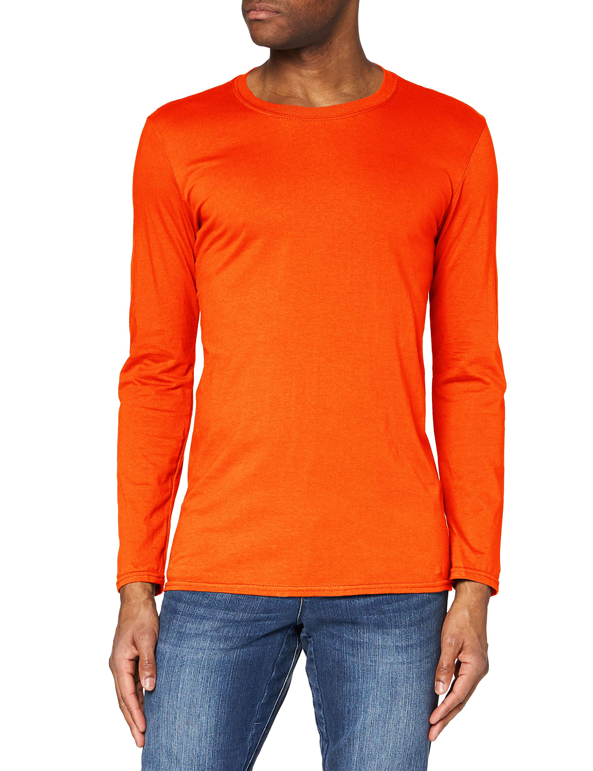 Gildan Men's Orange Soft Style L/Sleeve T-Shirt, Large