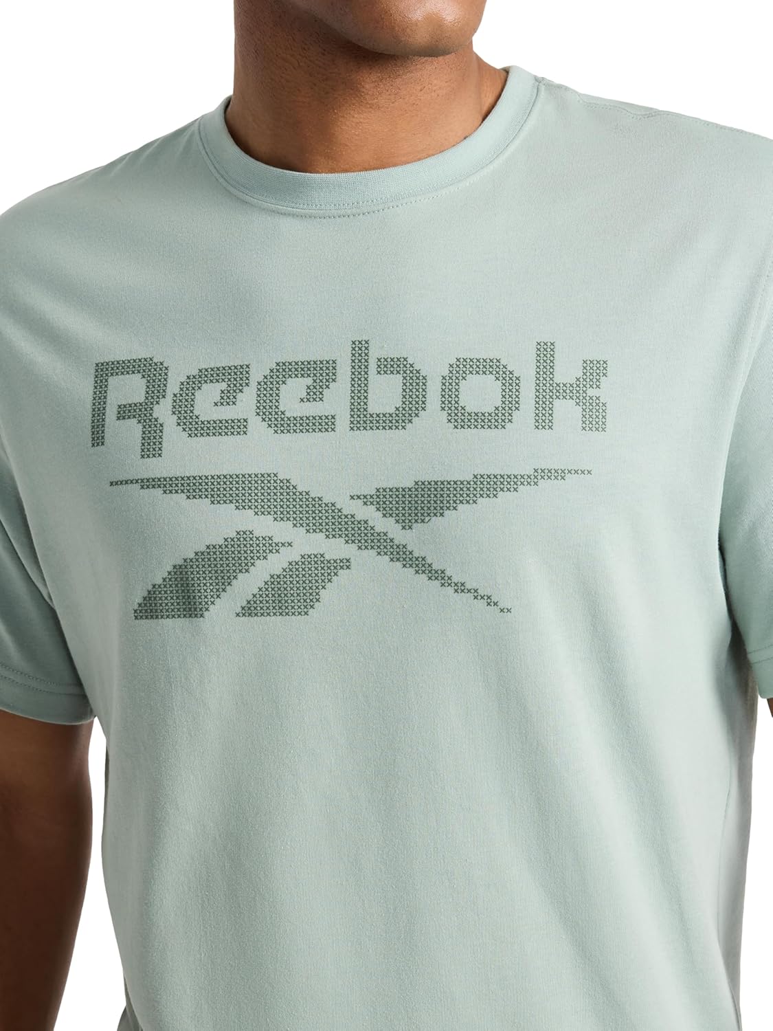 Reebok Men's Logo T-Shirt, Standard Fit, Lightweight Cotton-Poly Jersey Fabric - Image 4