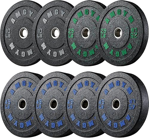 Miniatura 30 de Discos de peso olímpicos de 2 pulgadas y caucho para barras, discos para gimnasio en casa, entrenamiento de fuerza y levantamiento de pesas, 10 a