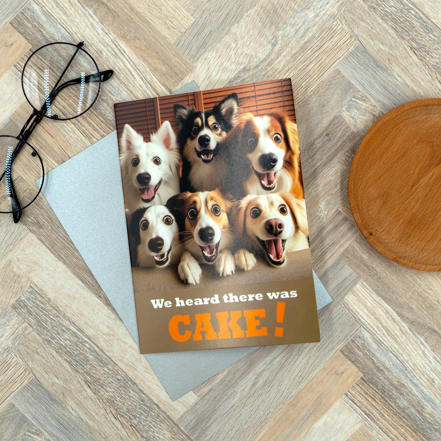 Tarjeta De Cumpleaños Divertida Para Amantes De Los Perros - Diseño Con Pastel Y Mensaje Interior C-A-K-E