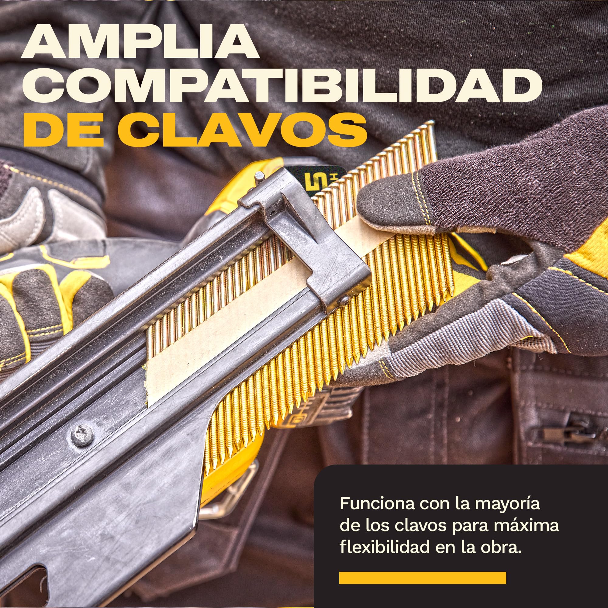 DEWALT 18V XR Clavadora de Estructuras Brushless de Nueva Generación, Solo herramienta, DCN950N-XJ