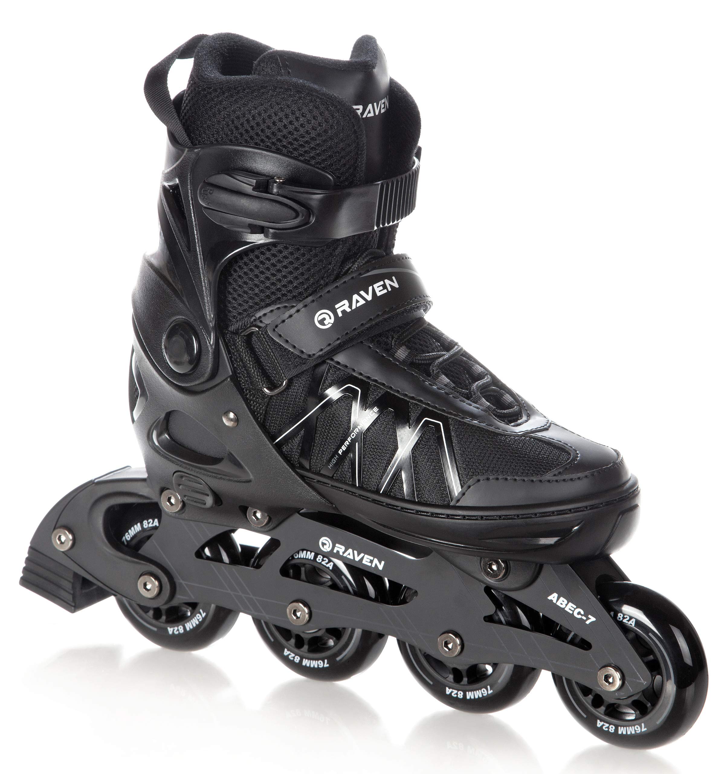 Raven Expert - Pattini a rotelle per bambini, ragazze, ragazzi, quad, pattini a rotelle per adulti, bambini - Cuscinetti ABEC-7, ruote in gomma - Regolabili