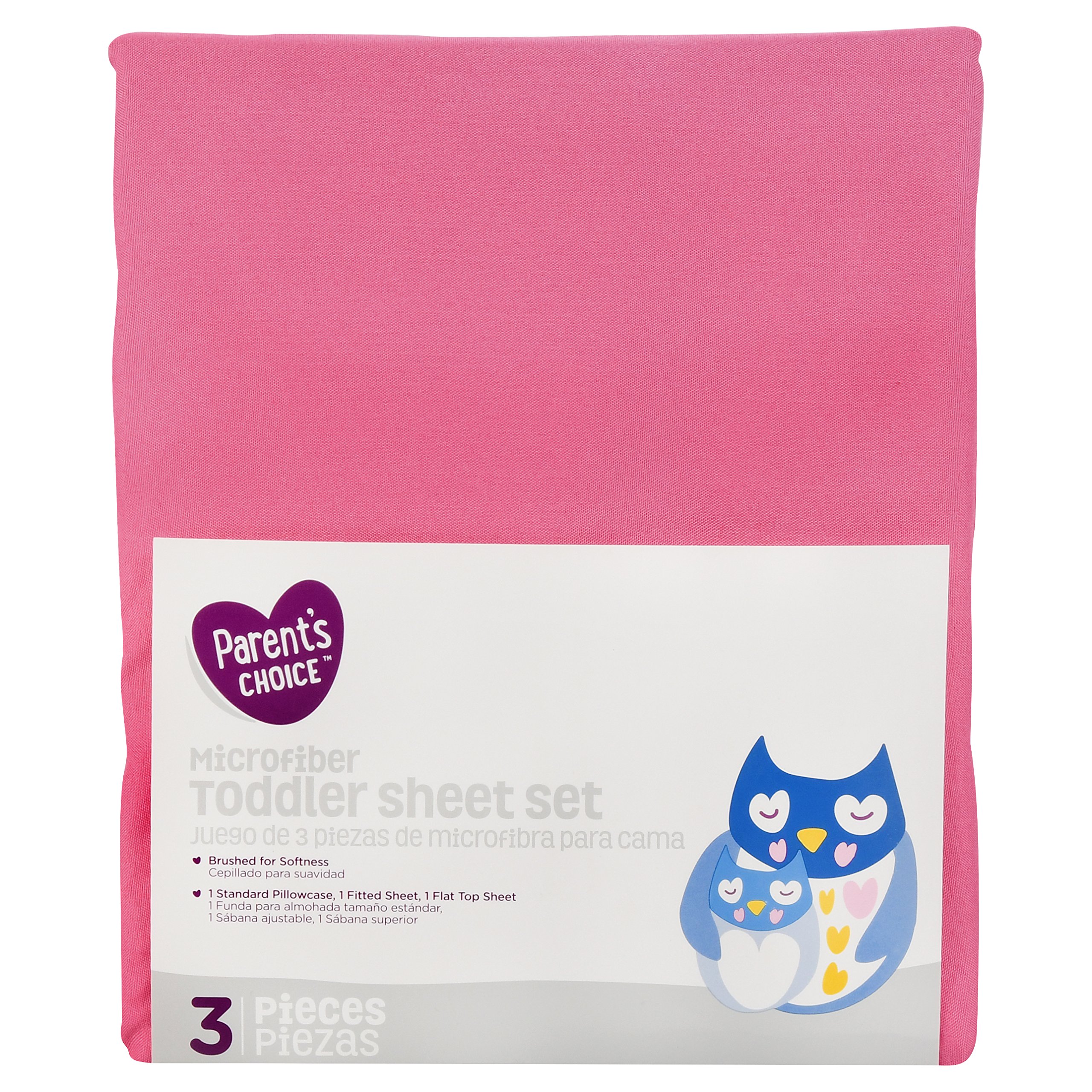 Parent's Choice Toddler Sheet Set, Pink , 3 Piece - Girl