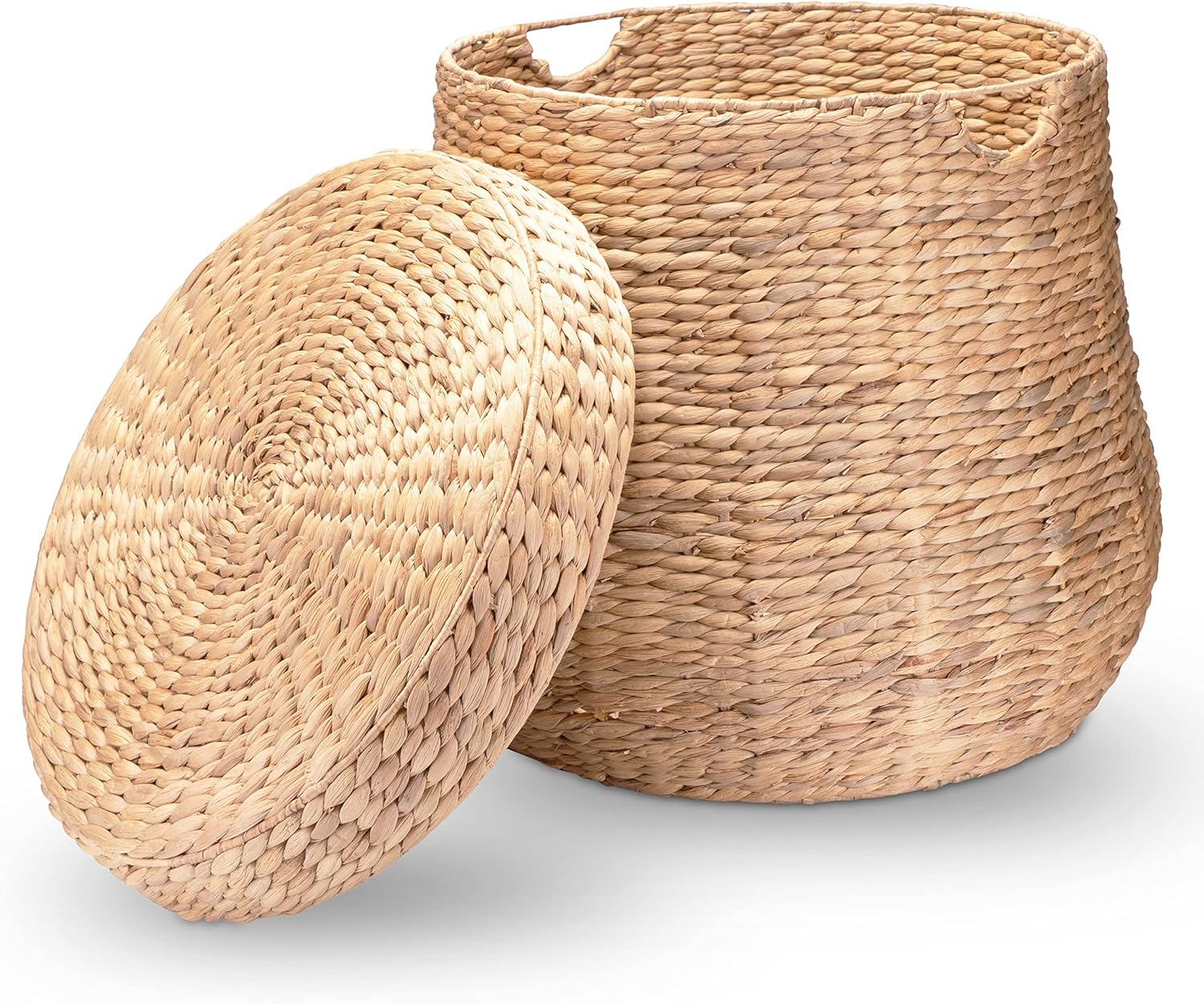 Cesto Portabiancheria In Corda Di Cotone Con Coperchio - Ø39 Cm X H35 Cm - Organizer Per Bambini O Casa - Foto 8