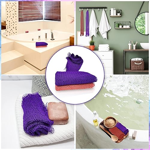 Miniatura 6 de Nidole 2 esponjas africanas de red - esponja corporal africana larga exfoliante, limpiador corporal de ducha, limpiador de espalda más suave para