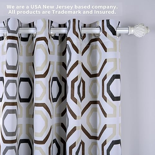 Miniatura 2 de Cortinas DriftAway con ojal sin forro para ventana, para oscurecer la pieza, con diseño de enrejado, juego de dos cortinas de 52 pulgadas x 84