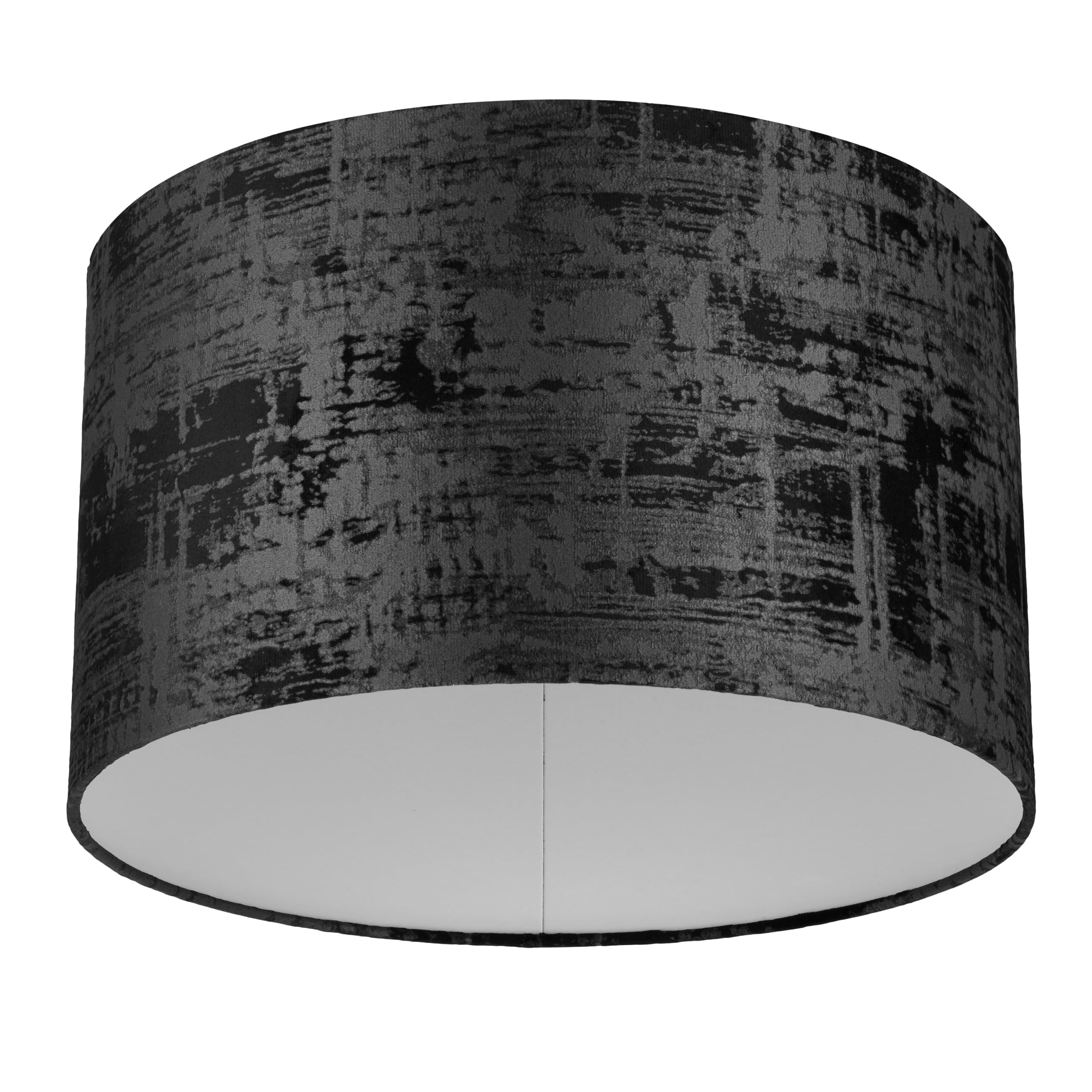 REV Lampenschirm rund im Vintage-Look aus hochwertiger Baumwolle Durchmesser 42cm - Ersatzlampenschirm für Hängelampe & Stehlampe, E27 Fassung, schwarz
