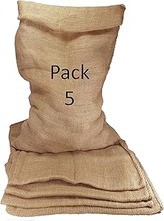 Britten and James 25kg Large Hessian Jute Sack (Pack of 5). Vegetable and Potato Storage Sack - Strong, Natural and Biodegradable