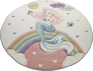 Teppich-Traum Dywan dziecięcy, syrena, do pokoju dziecięcego, dywan dla księżniczki, pastelowy, 160 cm