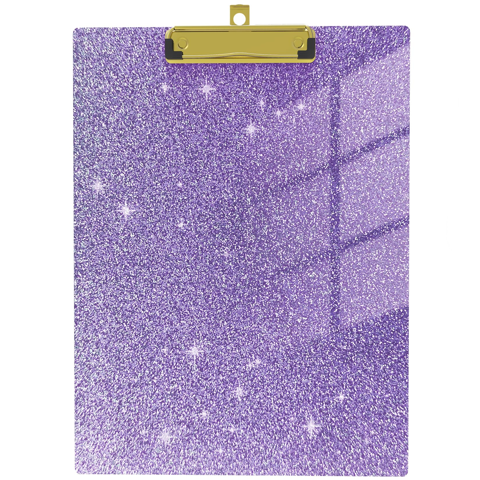 Glitter Cute Clipboard Standard A4 Letter Size 12.2" x 8.7", Plastic Acrylic Bling Clipboards with Designed Low Profile Gold Clip for Teacher, Women,