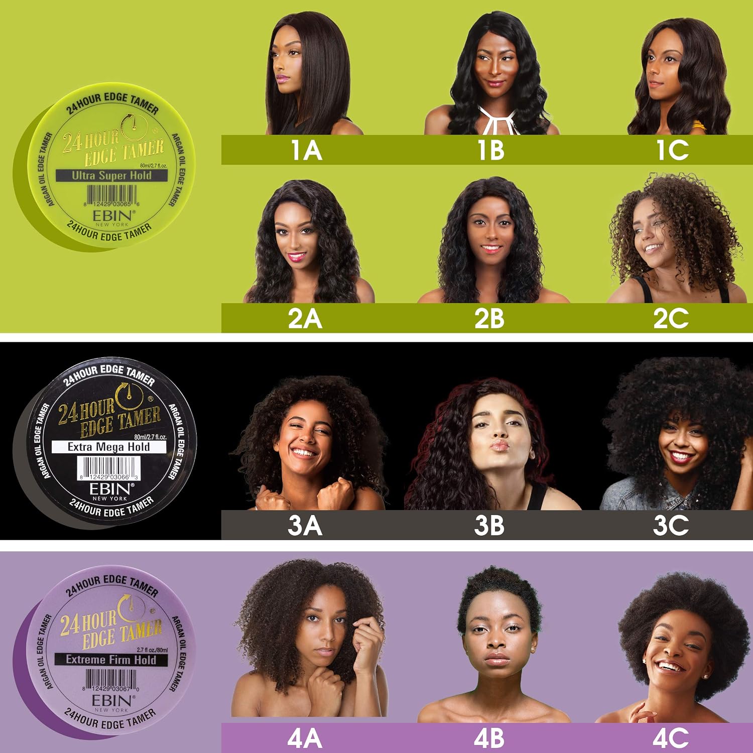 24 Hour Edge Tamer, Extra Mega Hold, 8.25oz/ 250ml - No Flaking, No White Residue, Shine, Moisture and Prevent Breakage with Castor Oil