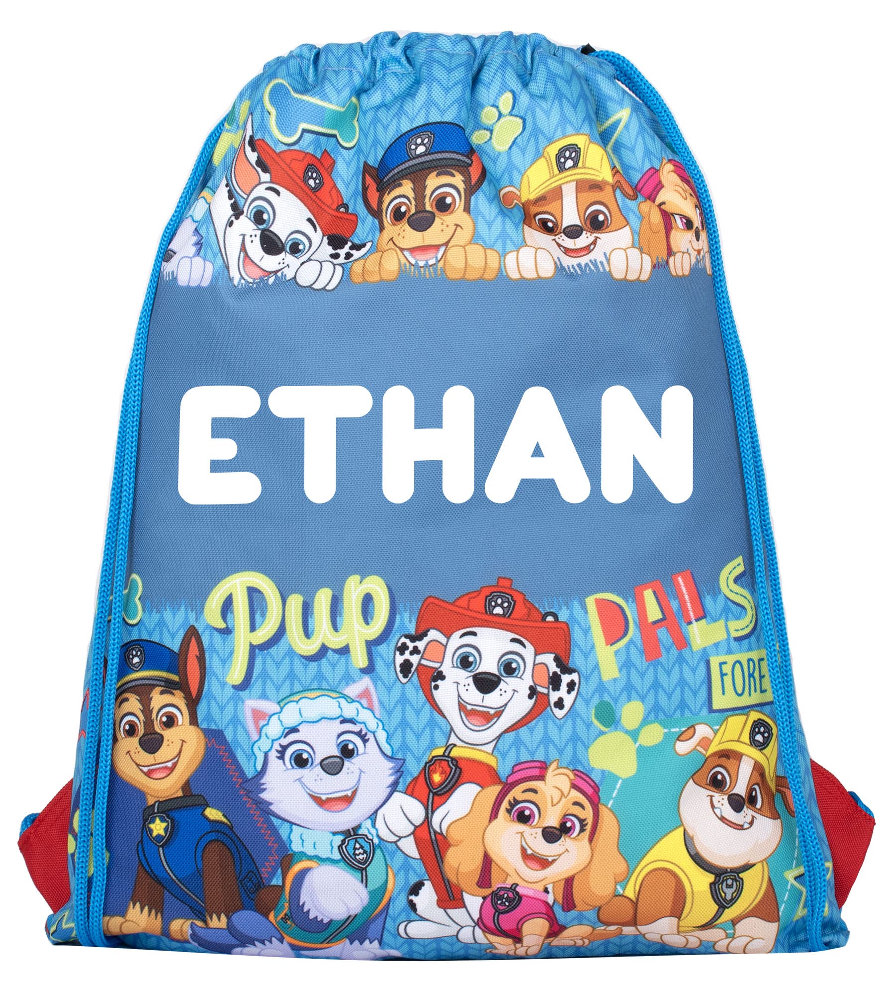 Paw Patrol Skye Personalised Drawstring Bag PE Bag - Kids School Bag - Personalised Name - Swimming Bag (Blue) — image 1