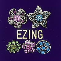 Vista 5 de Ezing Lot 36pc Crystal Flower Brooches Pins Wholesale for DIY Wedding Bouquet (C)