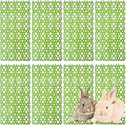 kathson 8 peças tapete de gaiola de plástico para pés de coelho tapetes de água com vazamento de coelho para animais de estimação, gatos, cães, hamster, rato, chinchila, porquinho-da-índia e outros