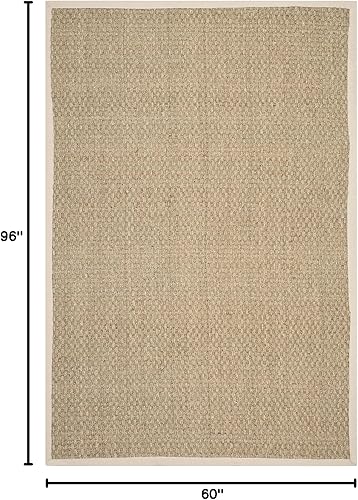 Vista 449 de SAFAVIEH Natural Fiber NF114A - Alfombra de hierba marina, tejido de canasta, con borde, para zonas de alto tráfico, sala de estar, dormitorio, 2