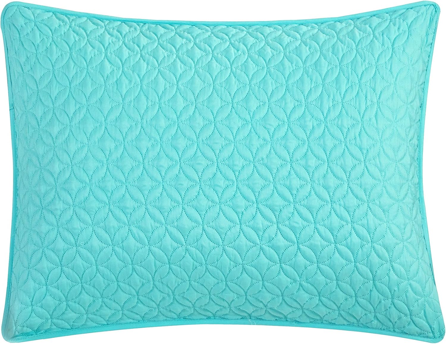 Chic Home BQS00132-AN Amandla 3 Piece Quilt Cover Set Rose Star Geometric Quilted Bedding - Decorative Pillow Shams Included, King Aqua