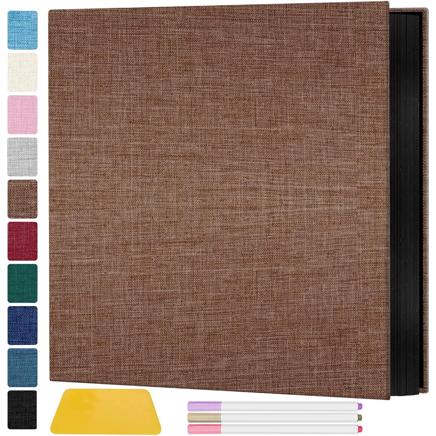 Zesthouse Álbum de fotos autoadhesivo, 60 páginas magnéticas para álbumes de recortes con página adhesiva, álbum de fotos con capacidad para 8 x 10, 5 x 7, 4 x 6 y 6 x 8 y 3 x 5, ideal para bodas
