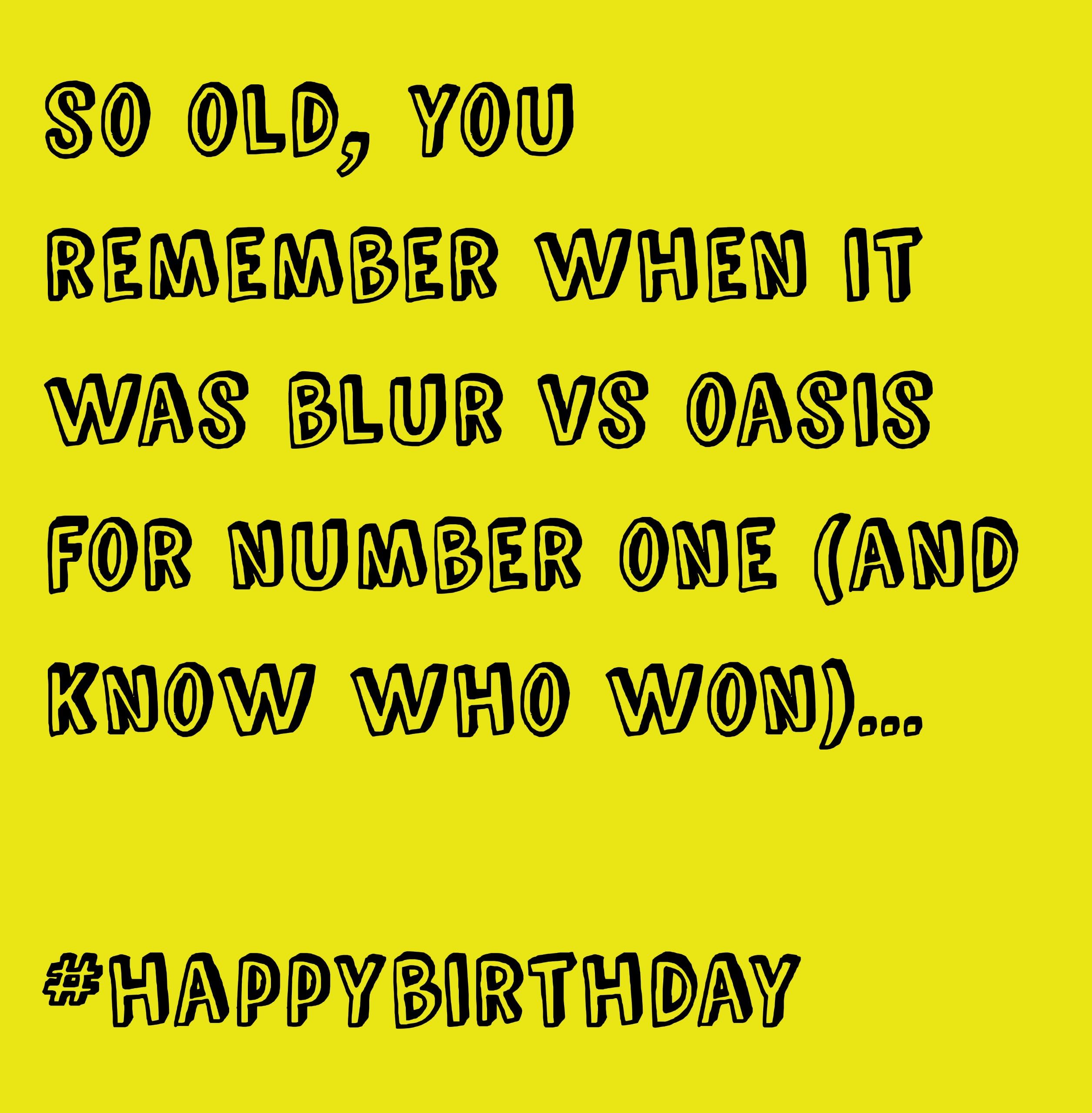 Britpop Blur vs Oasis Birthday Card