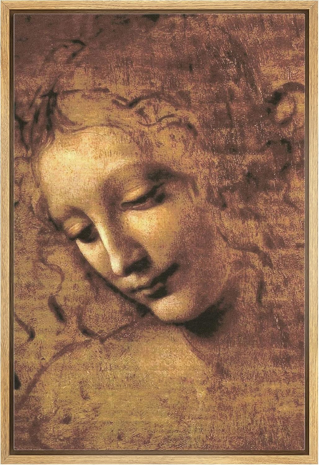 NWT Framed Canvas Wall Art: Italian Painter Style Woman Portrait, Rustic Pastel Colors, 16x24 Inch for Living Room Bedroom Office Decor