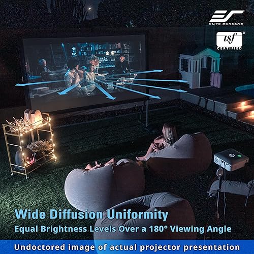 Miniatura 2 de Elite Screens Yard Master 2, pantalla de proyector para exteriores de 75 pulgadas con soporte 169, 8K 4K Ultra HD 3D plegable rápido cine portátil