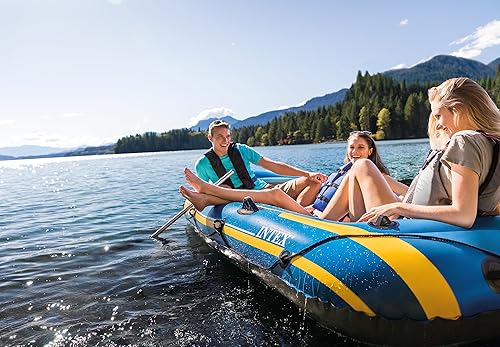 Miniatura 5 de INTEX Challenger - Serie de botes inflables incluye remos de barco de lujo y bomba de alto rendimiento - PVC superfuerte - cámaras de aire triples -