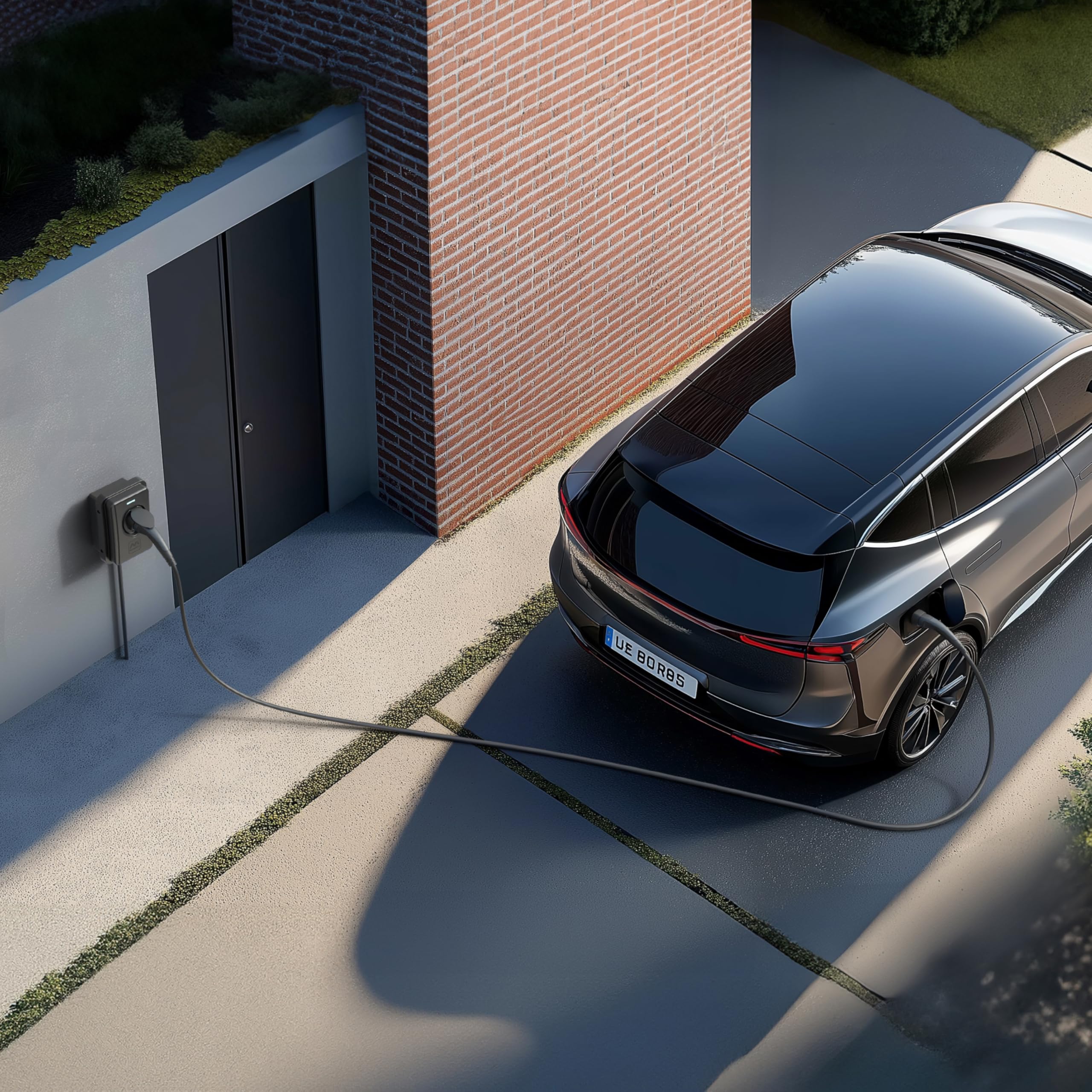 Masterplug Estación de Carga EV de Pared para Vehículos Eléctricos, Tipo 2, Cargador sin Cable de Coche Eléctrico con Función de Fija Automático, Monofásico, Modo 3, RFID, IP65, 7.4kW, 32A, EVCM3BS7BR