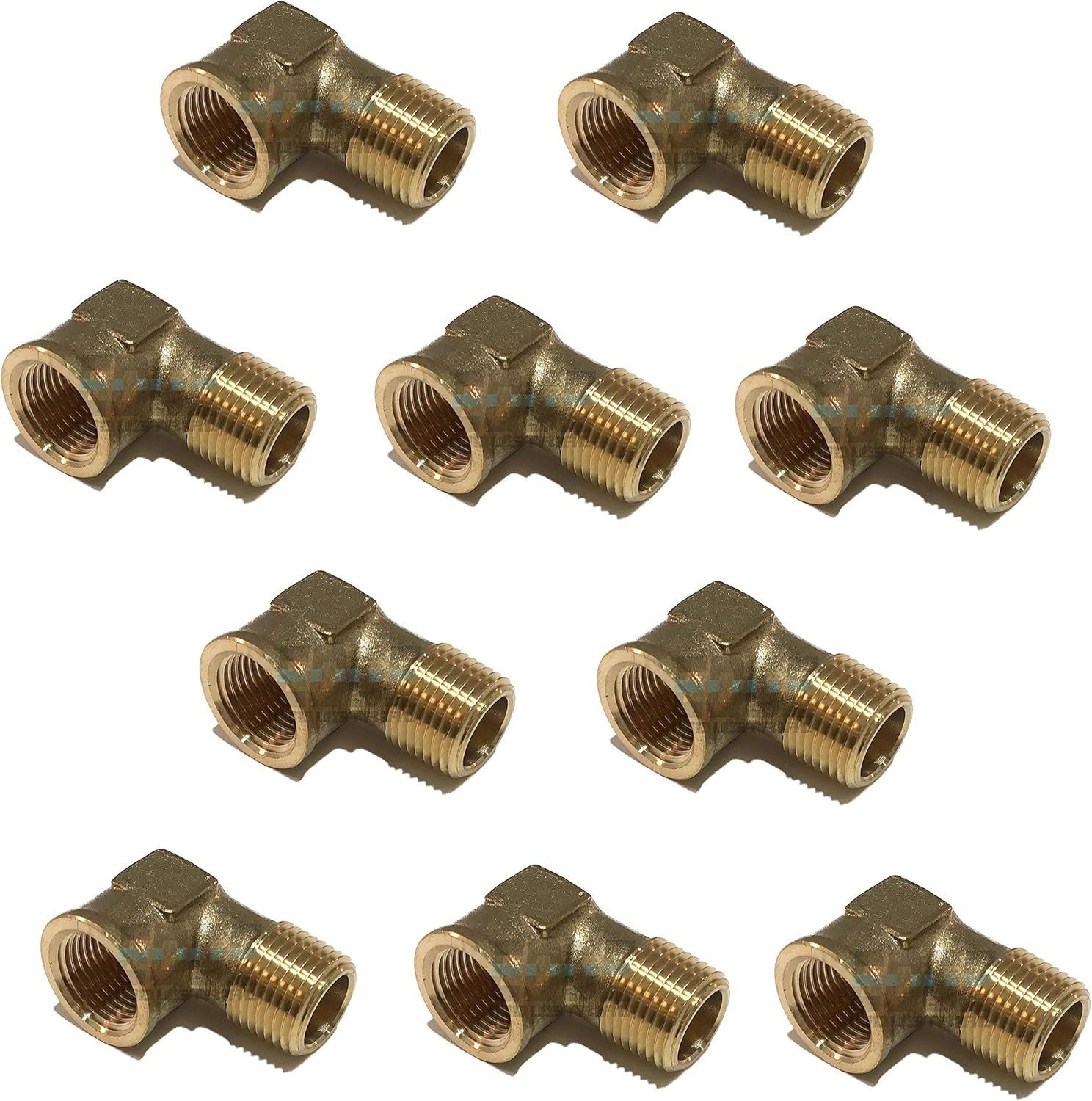 Forged Brass 90 Degree Street Elbow 1/2 Male NPT X 1/2 Female NPT Fuel / AIR/ Water / Oil/ Gas WOG (Qty 010)